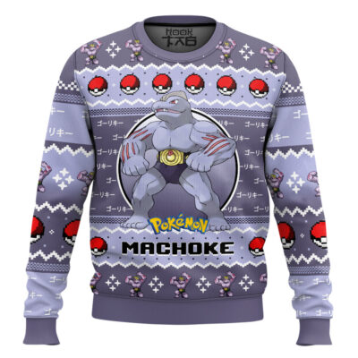 Pokemon Gen 1 Machoke Ugly Christmas Sweater