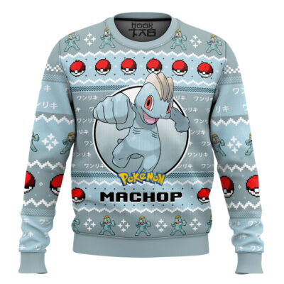 Pokemon Gen 1 Machop Ugly Christmas Sweater
