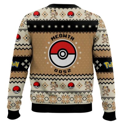 Hooktab Pokemon Gen 1 Meowth Ugly Christmas Sweater
