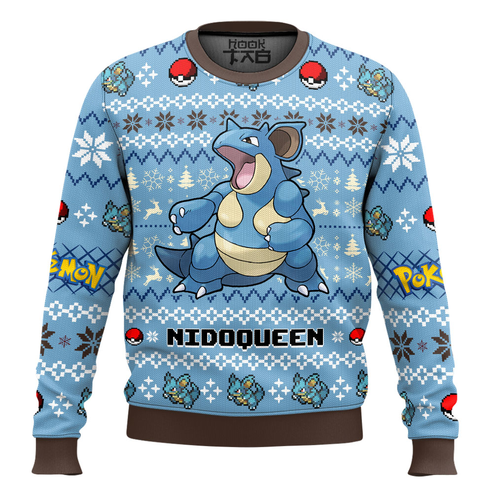 Hooktab Pokemon Gen 1 Nidoqueen Ugly Christmas Sweater Hooktab Pokemon Gen 1 Nidoqueen Ugly Christmas Sweater