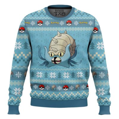 Pokemon Gen 1 Omastar Ugly Christmas Sweater