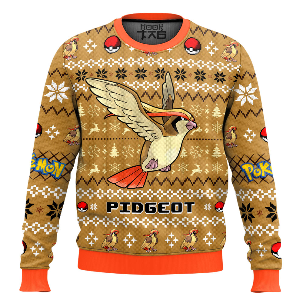 Hooktab Pokemon Gen 1 Pidgeot Ugly Christmas Sweater Hooktab Pokemon Gen 1 Pidgeot Ugly Christmas Sweater