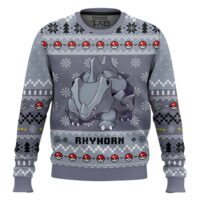 Hooktab Pokemon Gen 1 Rhyhorn Ugly Christmas Sweater