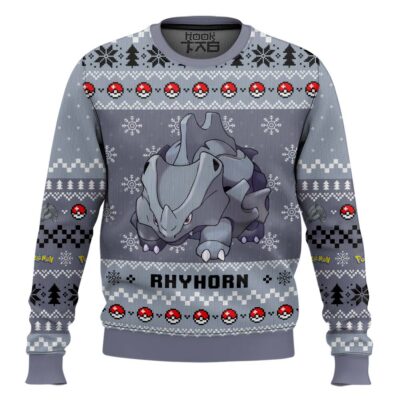 Pokemon Gen 1 Rhyhorn Ugly Christmas Sweater