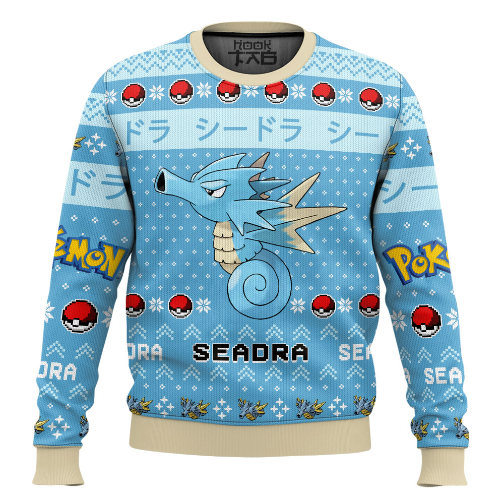 Hooktab Pokemon Gen 1 Seadra Ugly Christmas Sweater Hooktab Pokemon Gen 1 Seadra Ugly Christmas Sweater