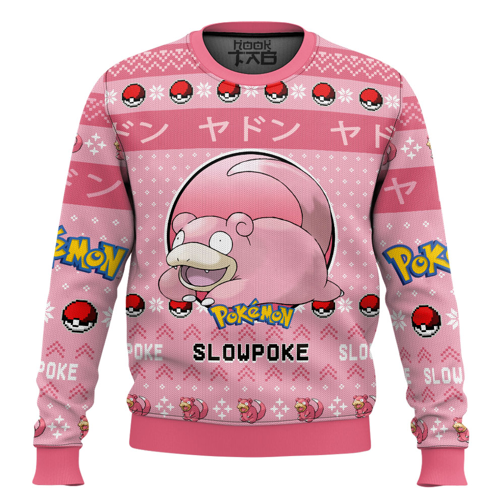 Hooktab Pokemon Gen 1 Slowpoke Ugly Christmas Sweater Hooktab Pokemon Gen 1 Slowpoke Ugly Christmas Sweater