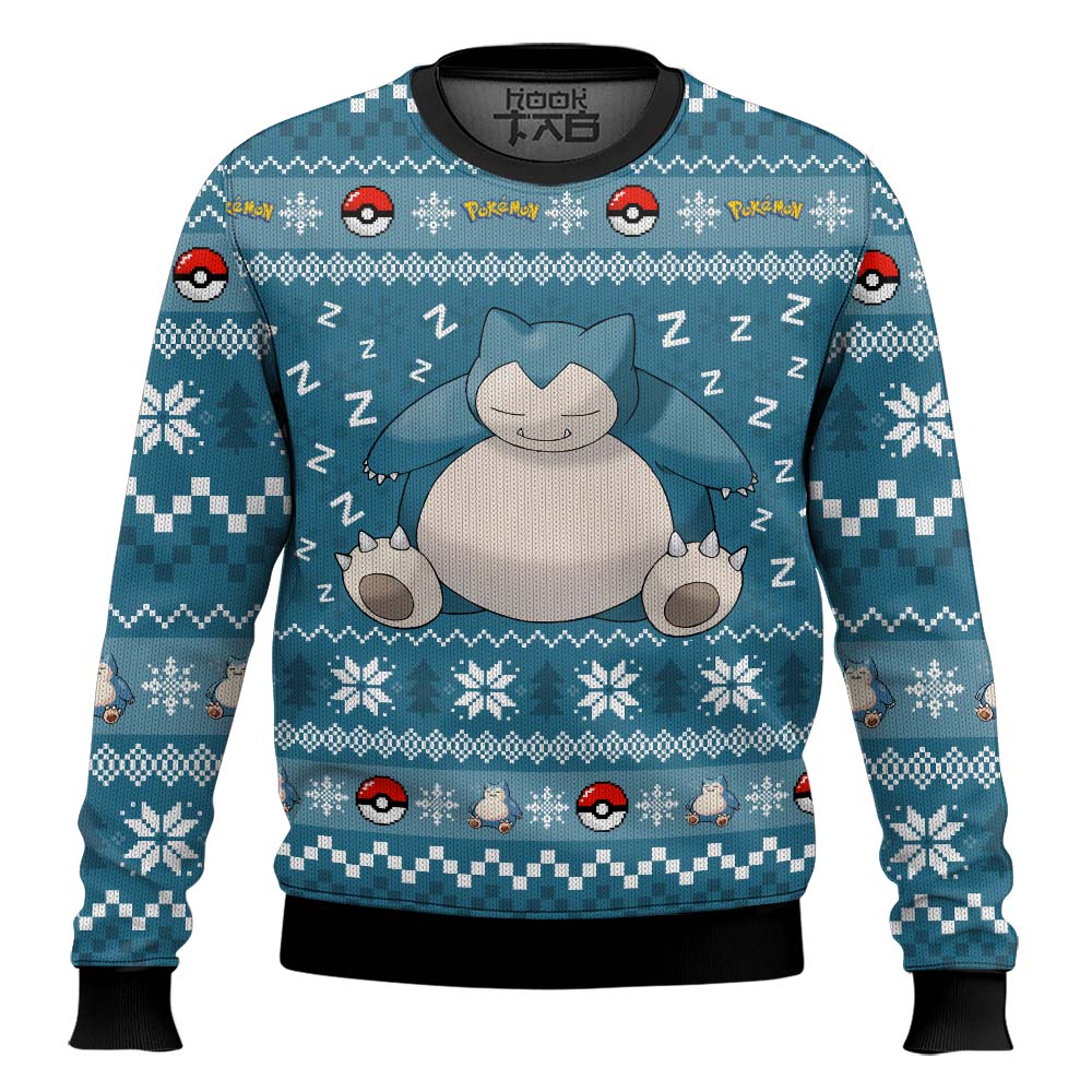 Hooktab Pokemon Gen 1 Snorlax Ugly Christmas Sweater Hooktab Pokemon Gen 1 Snorlax Ugly Christmas Sweater
