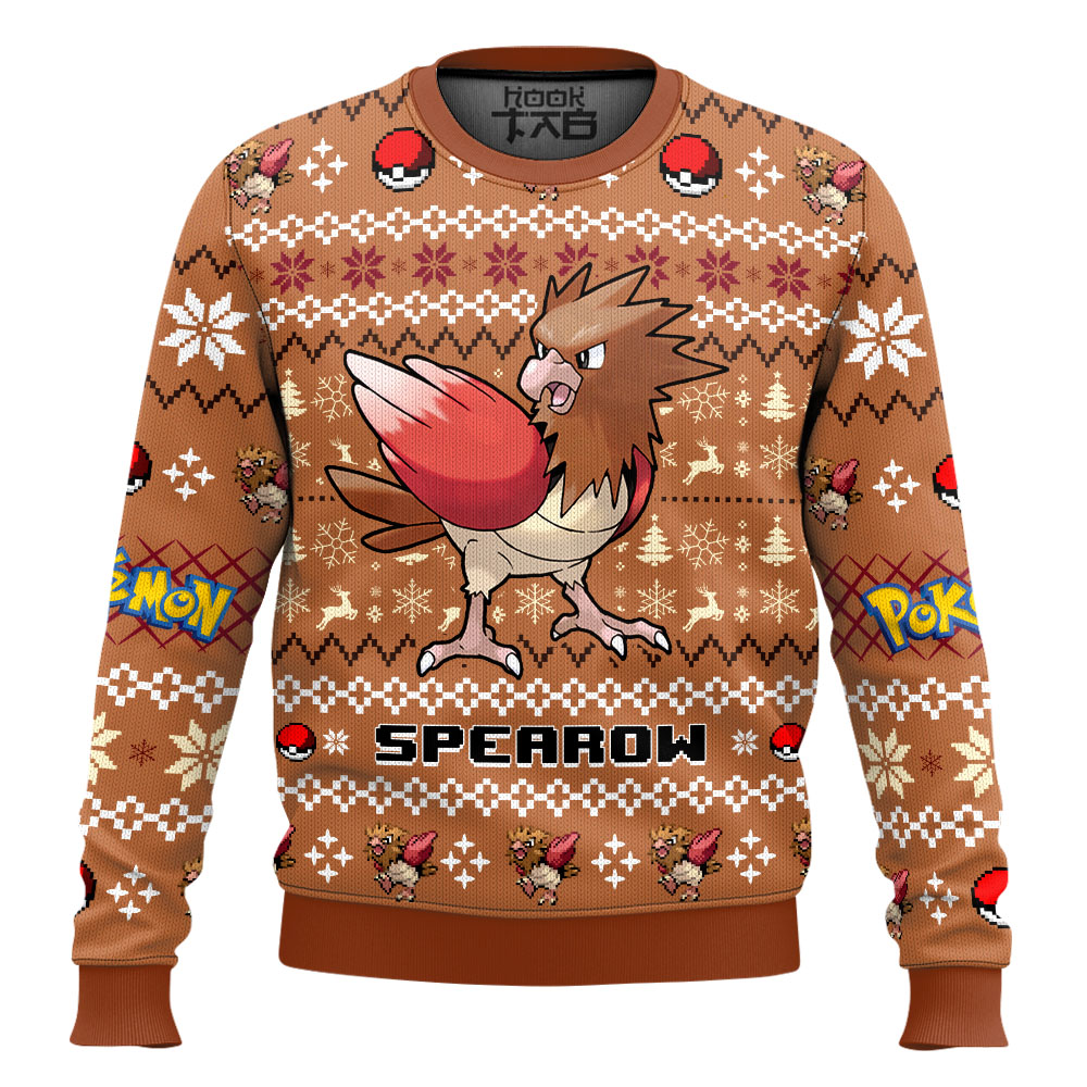 Hooktab Pokemon Gen 1 Spearow Ugly Christmas Sweater Hooktab Pokemon Gen 1 Spearow Ugly Christmas Sweater