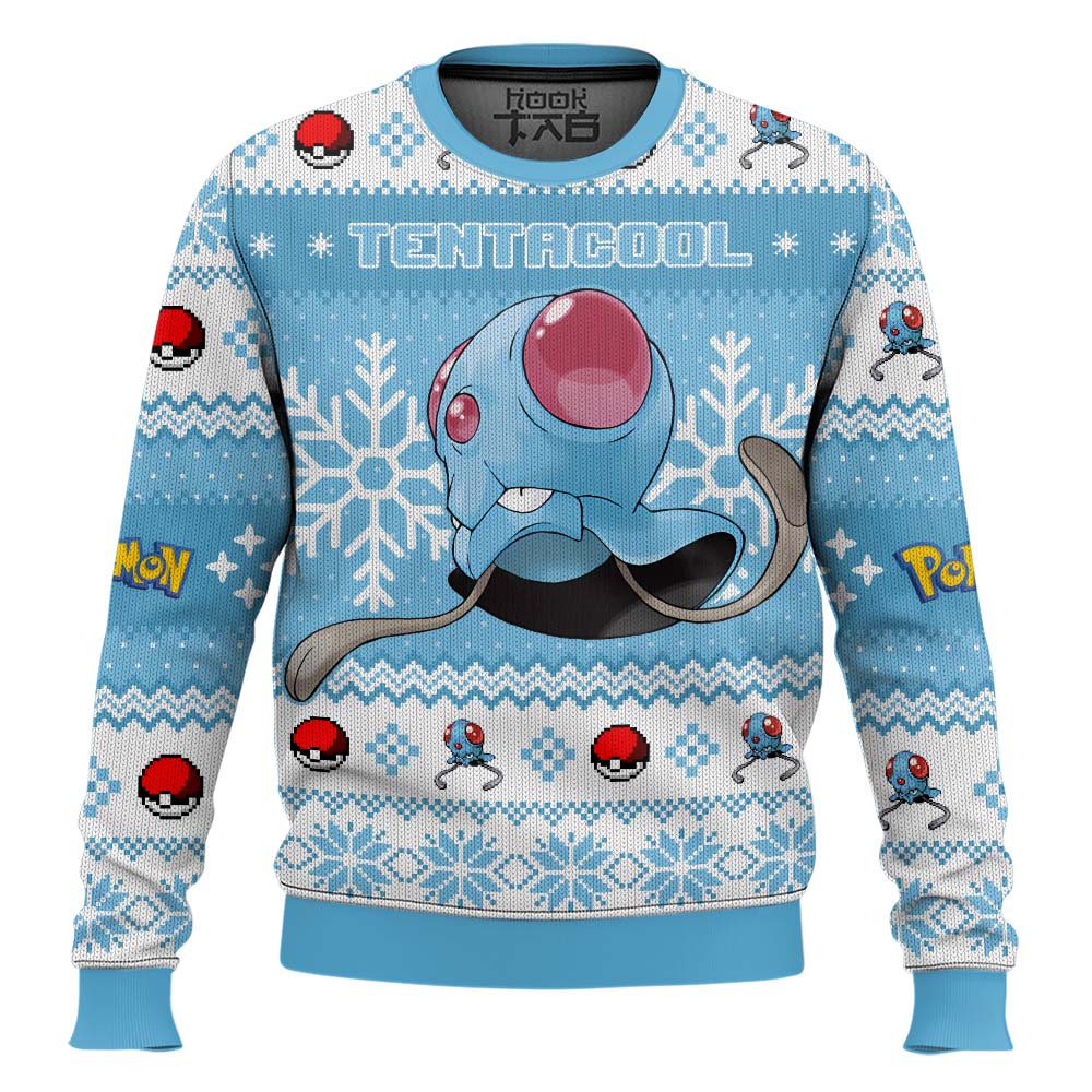 Hooktab Pokemon Gen 1 Tentacool Ugly Christmas Sweater Hooktab Pokemon Gen 1 Tentacool Ugly Christmas Sweater