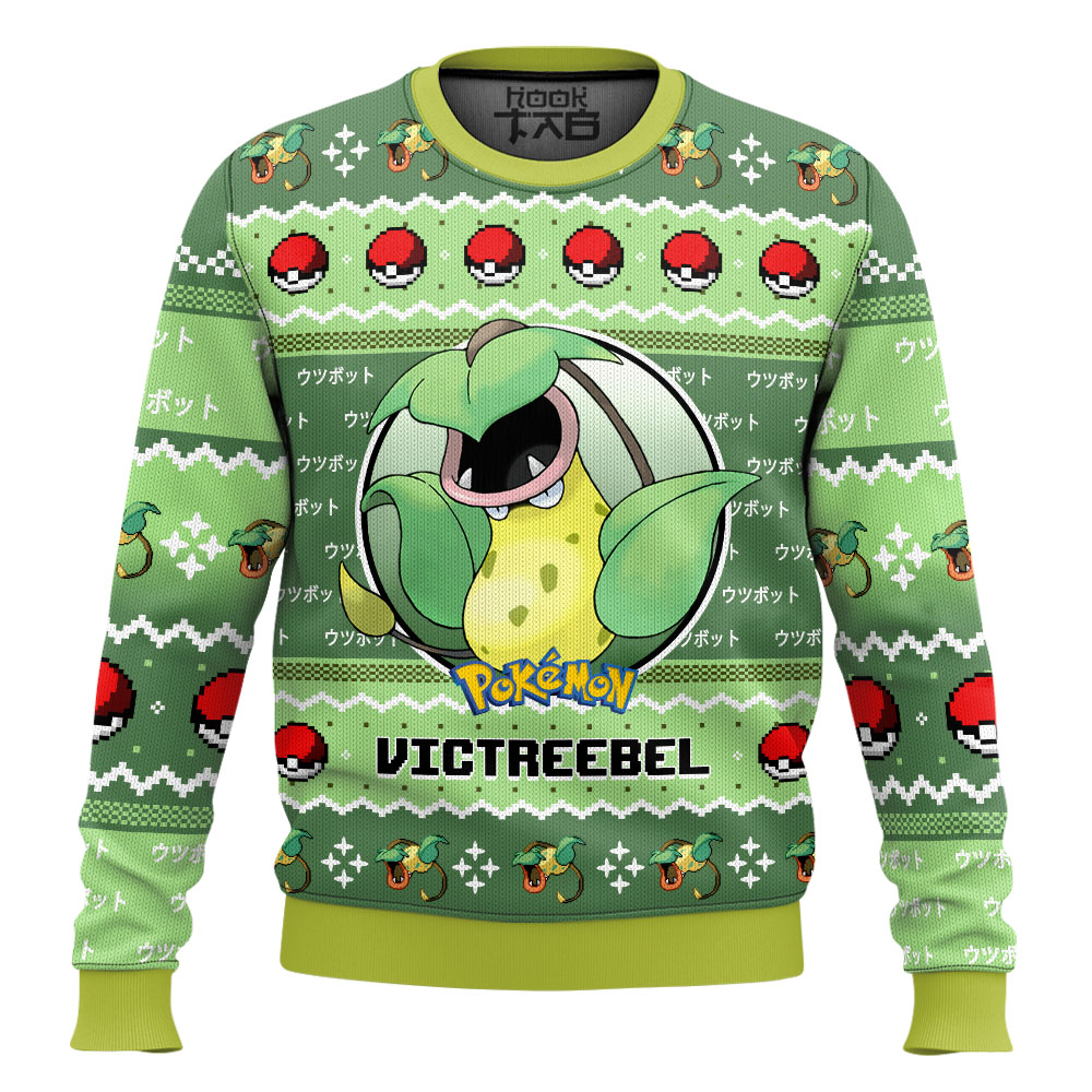 Hooktab Pokemon Gen 1 Victreebel Ugly Christmas Sweater Hooktab Pokemon Gen 1 Victreebel Ugly Christmas Sweater