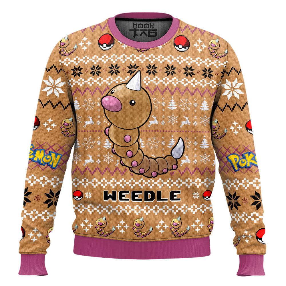 Hooktab Pokemon Gen 1 Weedle Ugly Christmas Sweater Hooktab Pokemon Gen 1 Weedle Ugly Christmas Sweater