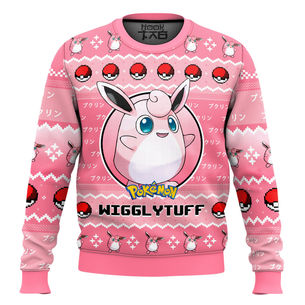 Hooktab Pokemon Gen 1 Wigglytuff Ugly Christmas Sweater Hooktab Pokemon Gen 1 Wigglytuff Ugly Christmas Sweater