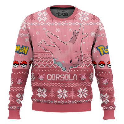 Pokemon Gen 2 Corsola Ugly Christmas Sweater