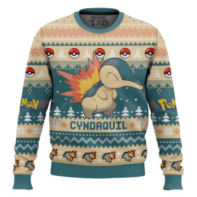 Pokemon Gen 2 Cyndaquil Ugly Christmas Sweater