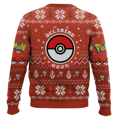 Hooktab Pokemon Gen 2 Delibird Ugly Christmas Sweater