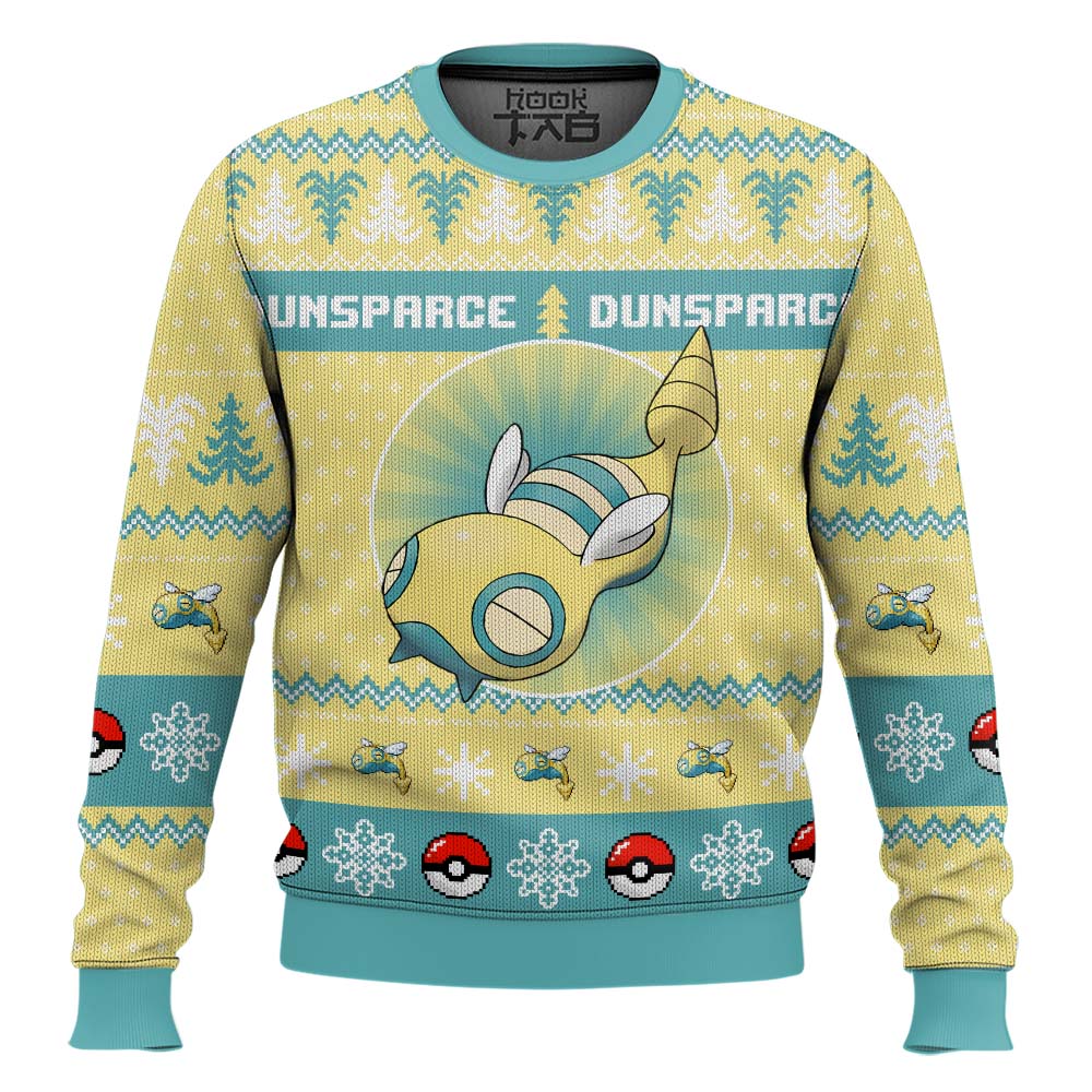 Hooktab Pokemon Gen 2 Dunsparce Ugly Christmas Sweater Hooktab Pokemon Gen 2 Dunsparce Ugly Christmas Sweater