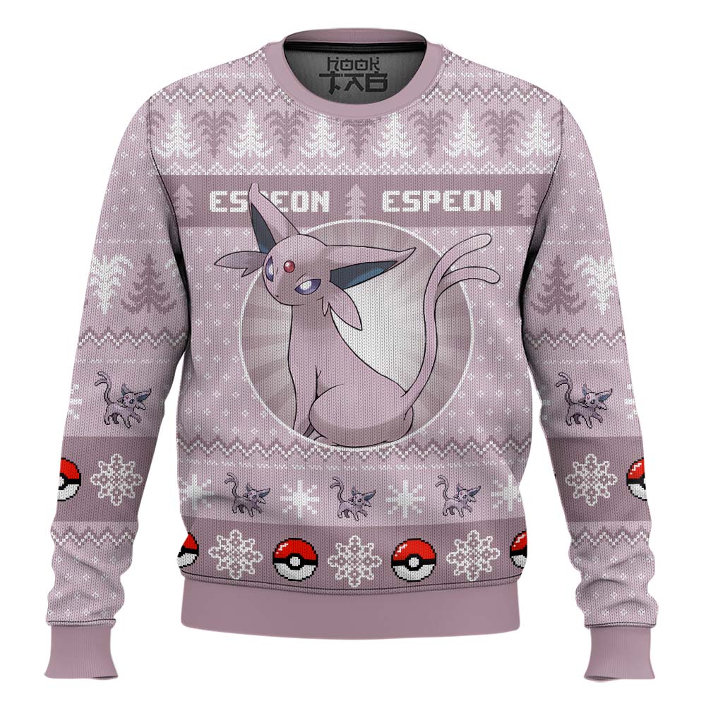 Hooktab Pokemon Gen 2 Espeon Ugly Christmas Sweater Hooktab Pokemon Gen 2 Espeon Ugly Christmas Sweater