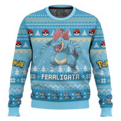 Pokemon Gen 2 Feraligatr Ugly Christmas Sweater