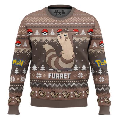 Pokemon Gen 2 Furret Ugly Christmas Sweater