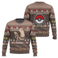 Hooktab Pokemon Gen 2 Furret Ugly Christmas Sweater