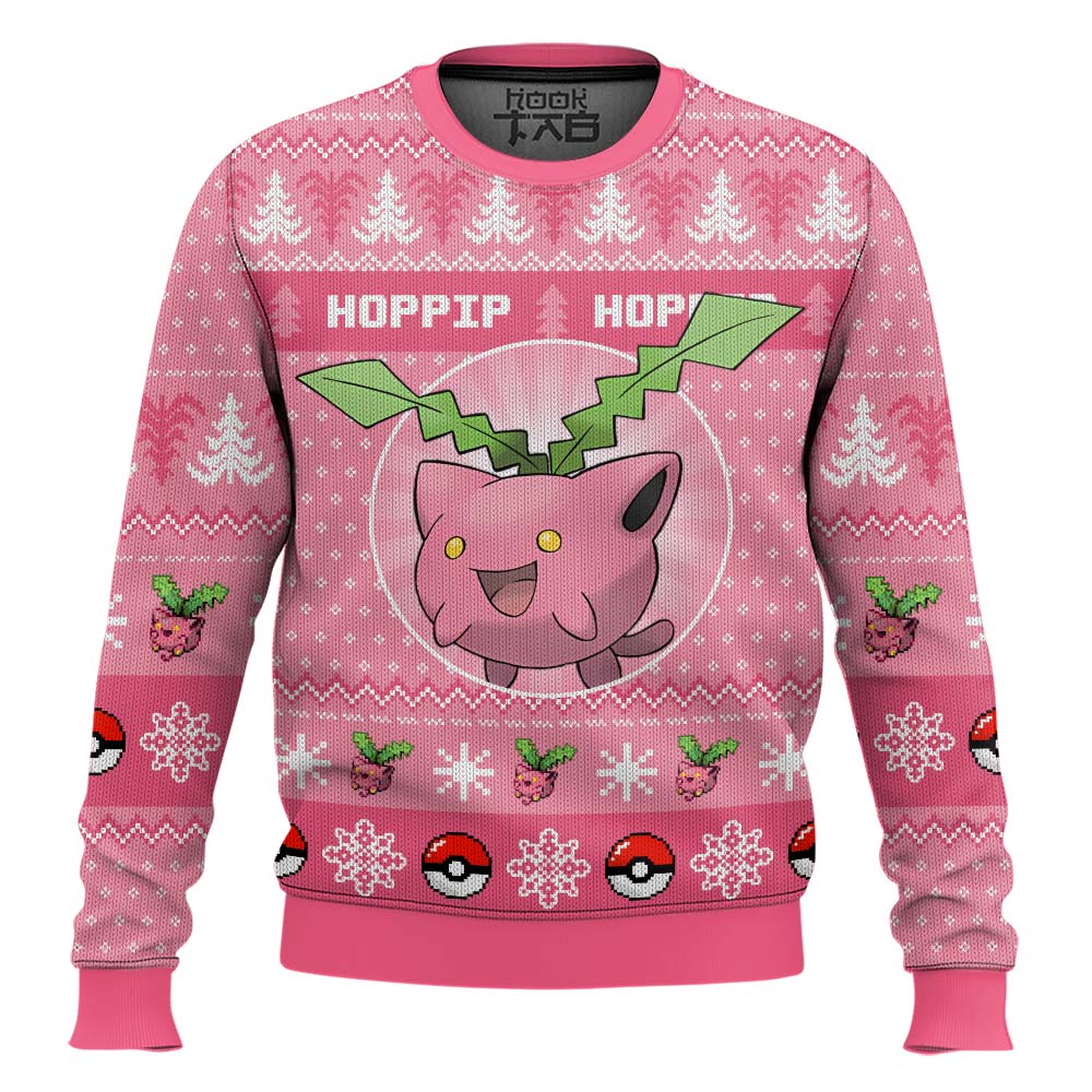 Hooktab Pokemon Gen 2 Hoppip Ugly Christmas Sweater Hooktab Pokemon Gen 2 Hoppip Ugly Christmas Sweater
