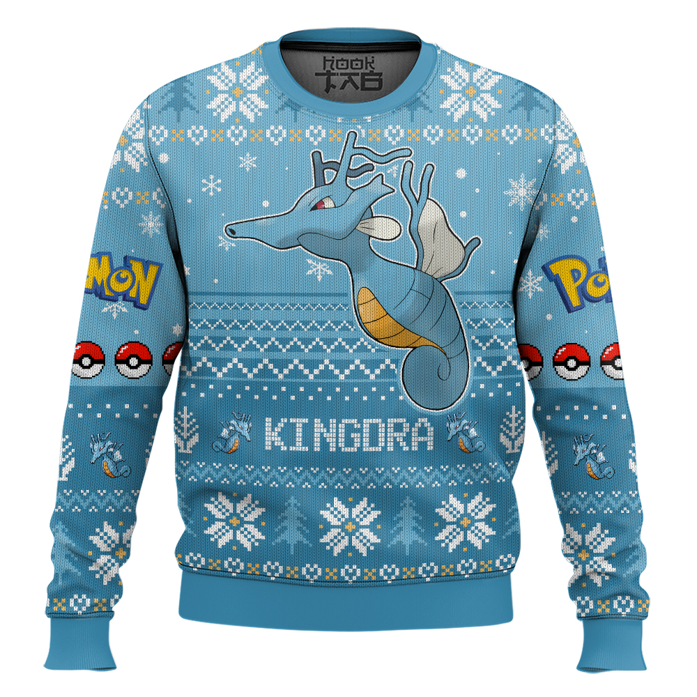 Hooktab Pokemon Gen 2 Kingdra Ugly Christmas Sweater Hooktab Pokemon Gen 2 Kingdra Ugly Christmas Sweater