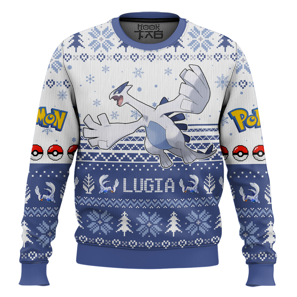 Hooktab Pokemon Gen 2 Lugia Ugly Christmas Sweater Hooktab Pokemon Gen 2 Lugia Ugly Christmas Sweater