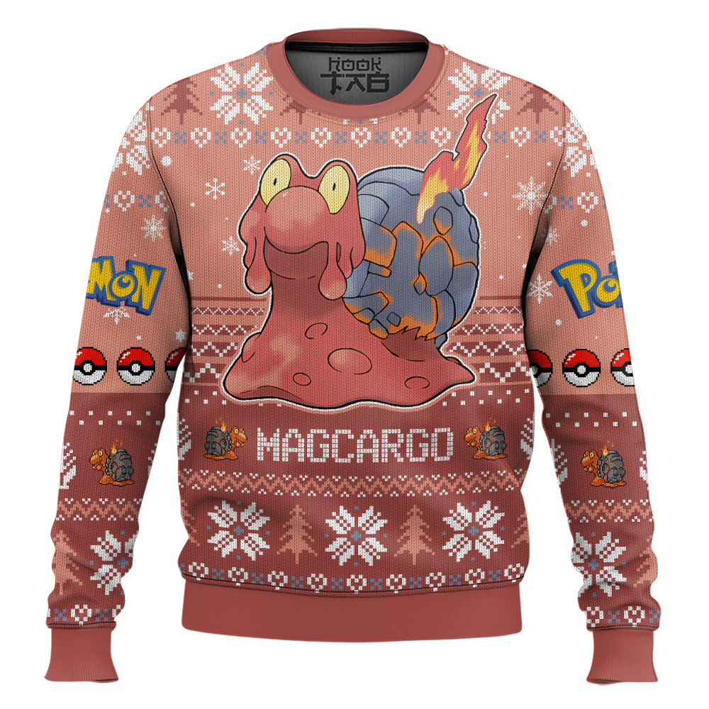 Hooktab Pokemon Gen 2 Magcargo Ugly Christmas Sweater Hooktab Pokemon Gen 2 Magcargo Ugly Christmas Sweater