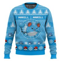 Hooktab Pokemon Gen 2 Marill Ugly Christmas Sweater
