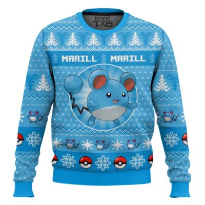 Pokemon Gen 2 Marill Ugly Christmas Sweater