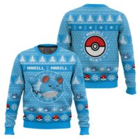 Hooktab Pokemon Gen 2 Marill Ugly Christmas Sweater