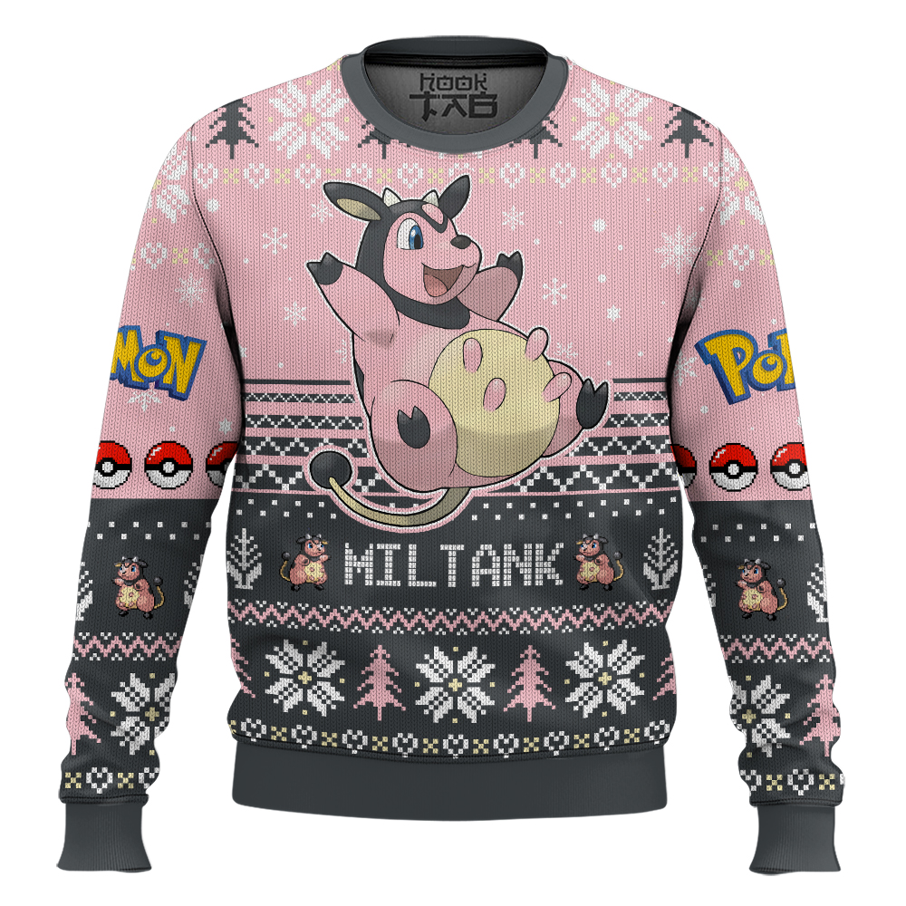 Hooktab Pokemon Gen 2 Miltank Ugly Christmas Sweater Hooktab Pokemon Gen 2 Miltank Ugly Christmas Sweater