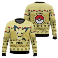 Hooktab Pokemon Gen 2 Pichu Ugly Christmas Sweater