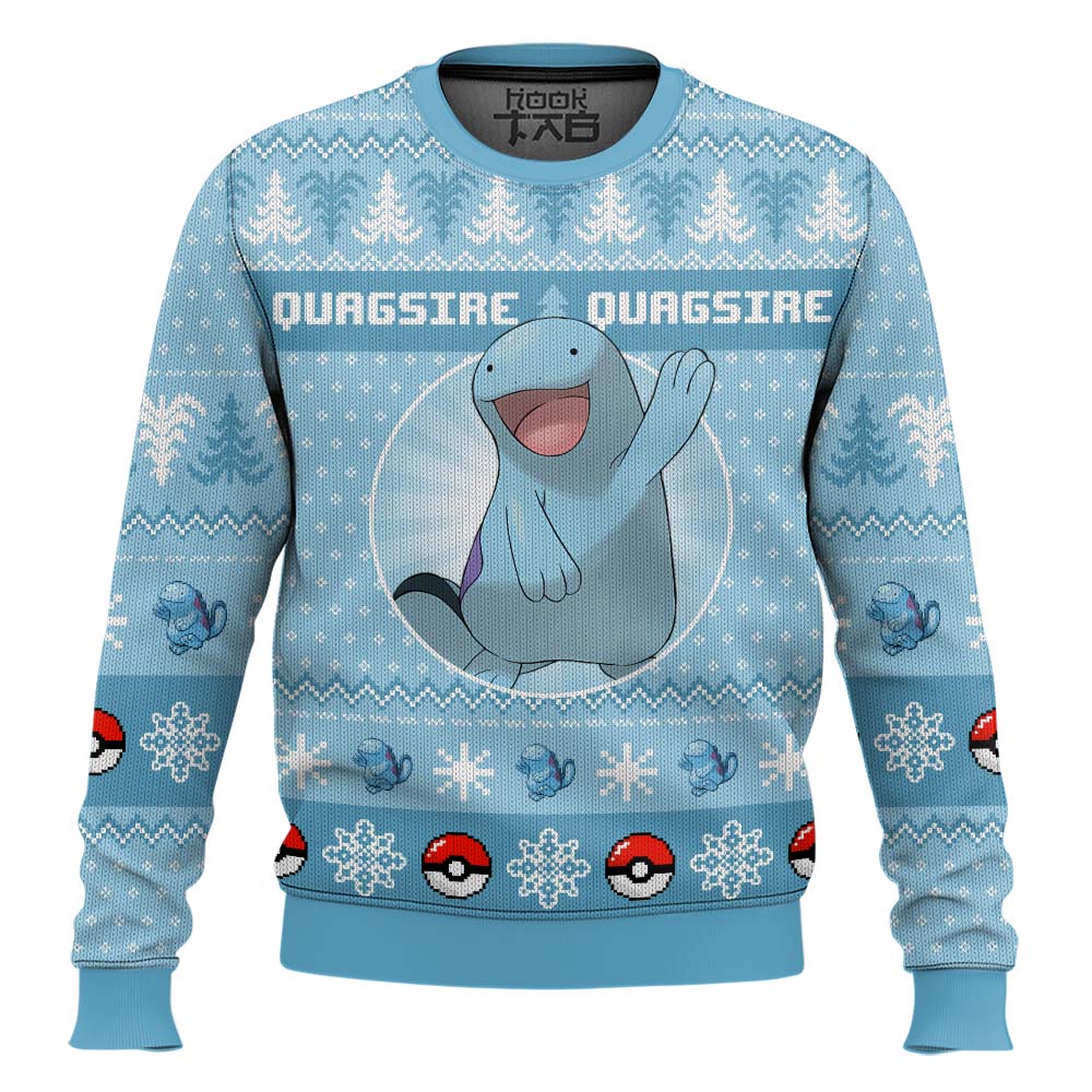 Hooktab Pokemon Gen 2 Quagsire Ugly Christmas Sweater Hooktab Pokemon Gen 2 Quagsire Ugly Christmas Sweater