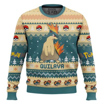 Pokemon Gen 2 Quilava Ugly Christmas Sweater