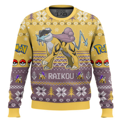 Pokemon Gen 2 Raikou Ugly Christmas Sweater