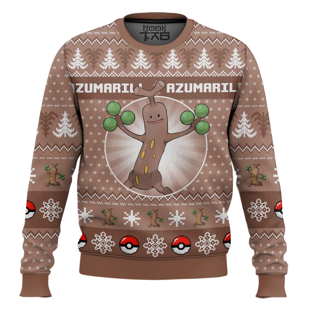 Hooktab Pokemon Gen 2 Sudowoodo Ugly Christmas Sweater Hooktab Pokemon Gen 2 Sudowoodo Ugly Christmas Sweater