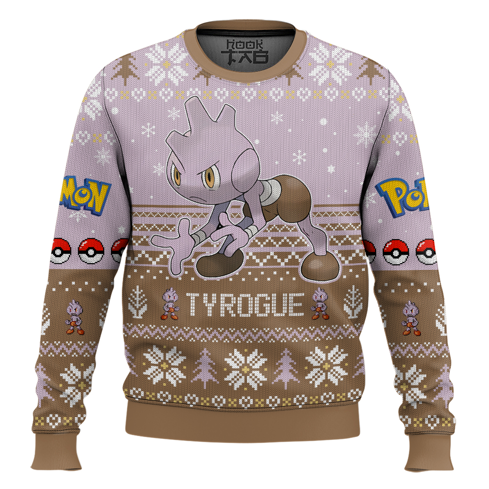 Hooktab Pokemon Gen 2 Tyrogue Ugly Christmas Sweater Hooktab Pokemon Gen 2 Tyrogue Ugly Christmas Sweater