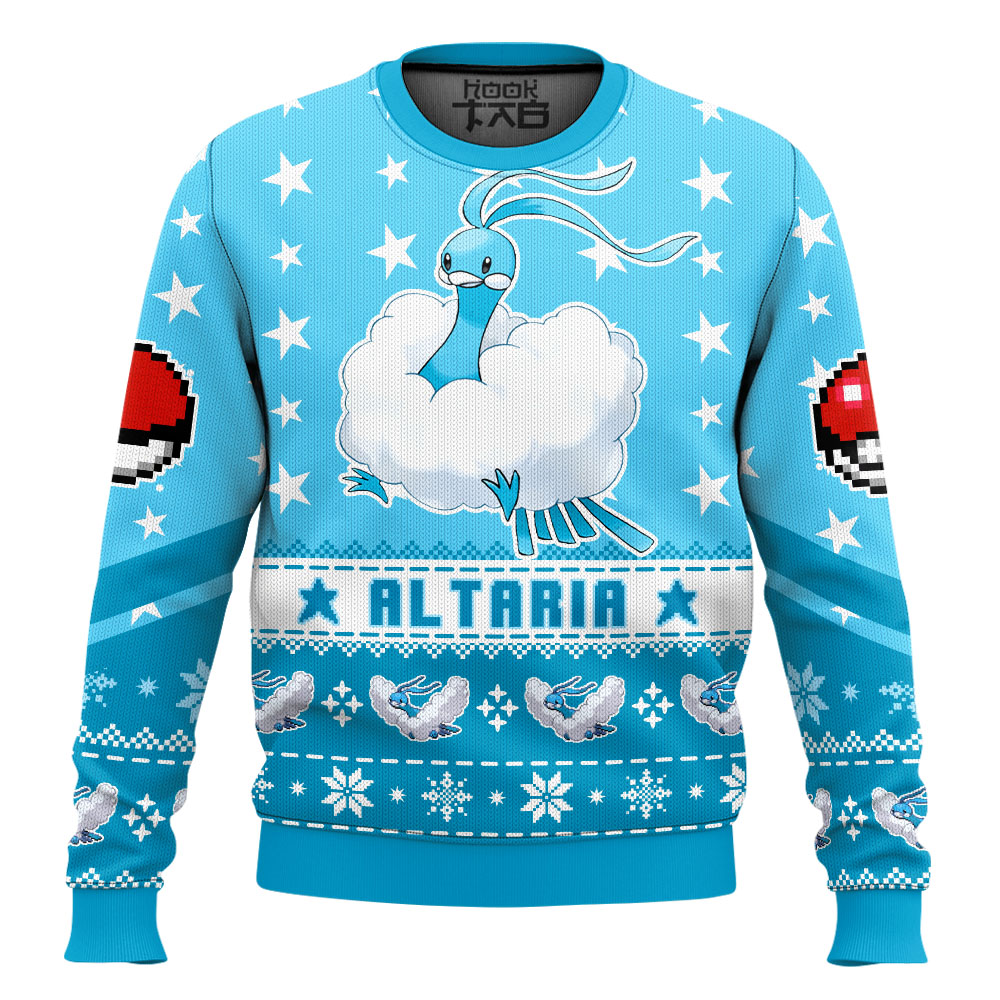 Hooktab Pokemon Gen 3 Altaria Ugly Christmas Sweater Hooktab Pokemon Gen 3 Altaria Ugly Christmas Sweater