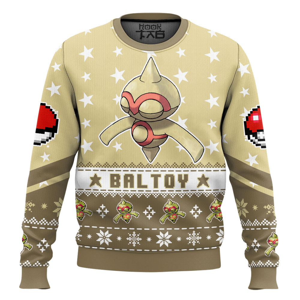 Hooktab Pokemon Gen 3 Baltoy Ugly Christmas Sweater Hooktab Pokemon Gen 3 Baltoy Ugly Christmas Sweater