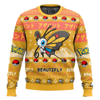 Pokemon Gen 3 Beautifly Ugly Christmas Sweater