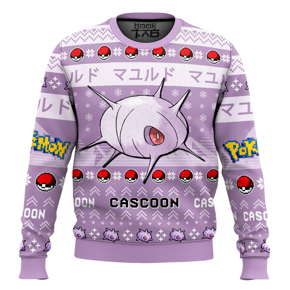 Hooktab Pokemon Gen 3 Cascoon Ugly Christmas Sweater Hooktab Pokemon Gen 3 Cascoon Ugly Christmas Sweater
