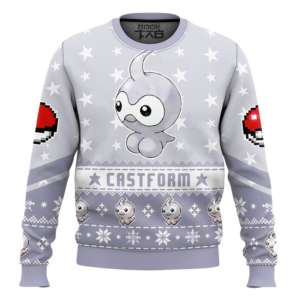 Hooktab Pokemon Gen 3 Castform Ugly Christmas Sweater Hooktab Pokemon Gen 3 Castform Ugly Christmas Sweater