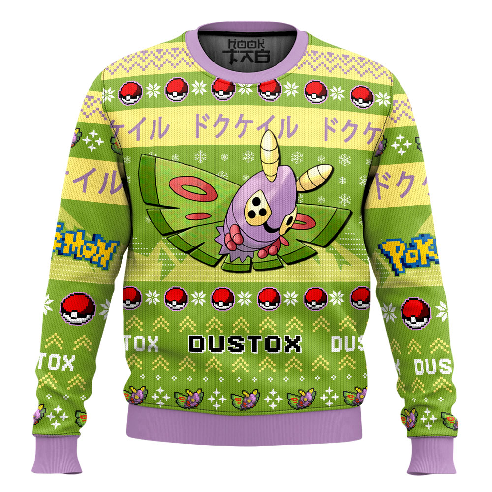 Hooktab Pokemon Gen 3 Dustox Ugly Christmas Sweater Hooktab Pokemon Gen 3 Dustox Ugly Christmas Sweater
