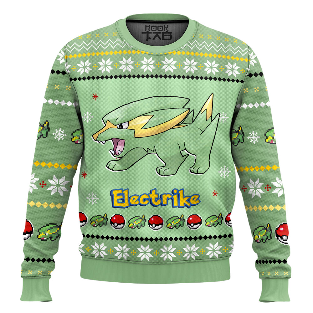 Hooktab Pokemon Gen 3 Electrike Ugly Christmas Sweater Hooktab Pokemon Gen 3 Electrike Ugly Christmas Sweater
