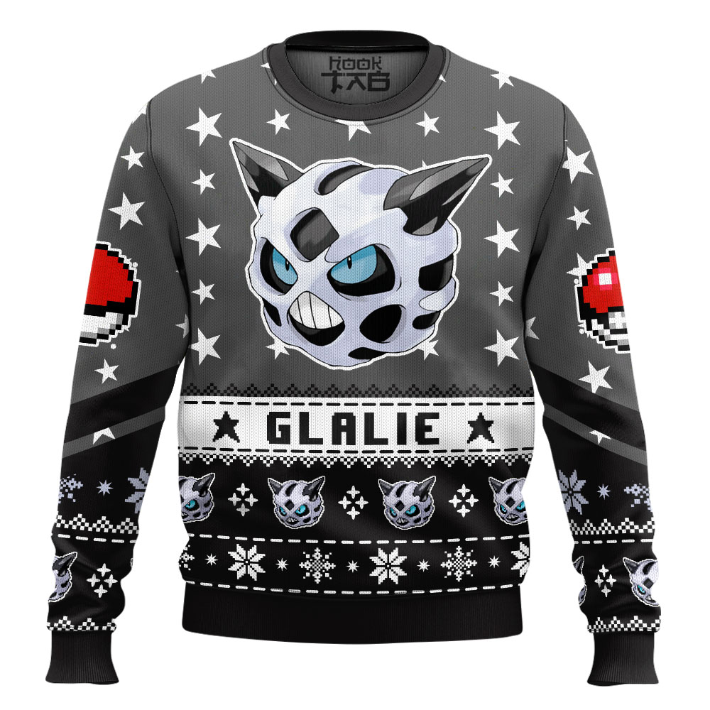 Hooktab Pokemon Gen 3 Glalie Ugly Christmas Sweater Hooktab Pokemon Gen 3 Glalie Ugly Christmas Sweater