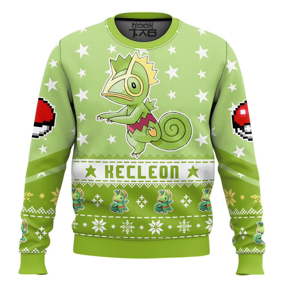 Hooktab Pokemon Gen 3 Kecleon Ugly Christmas Sweater Hooktab Pokemon Gen 3 Kecleon Ugly Christmas Sweater