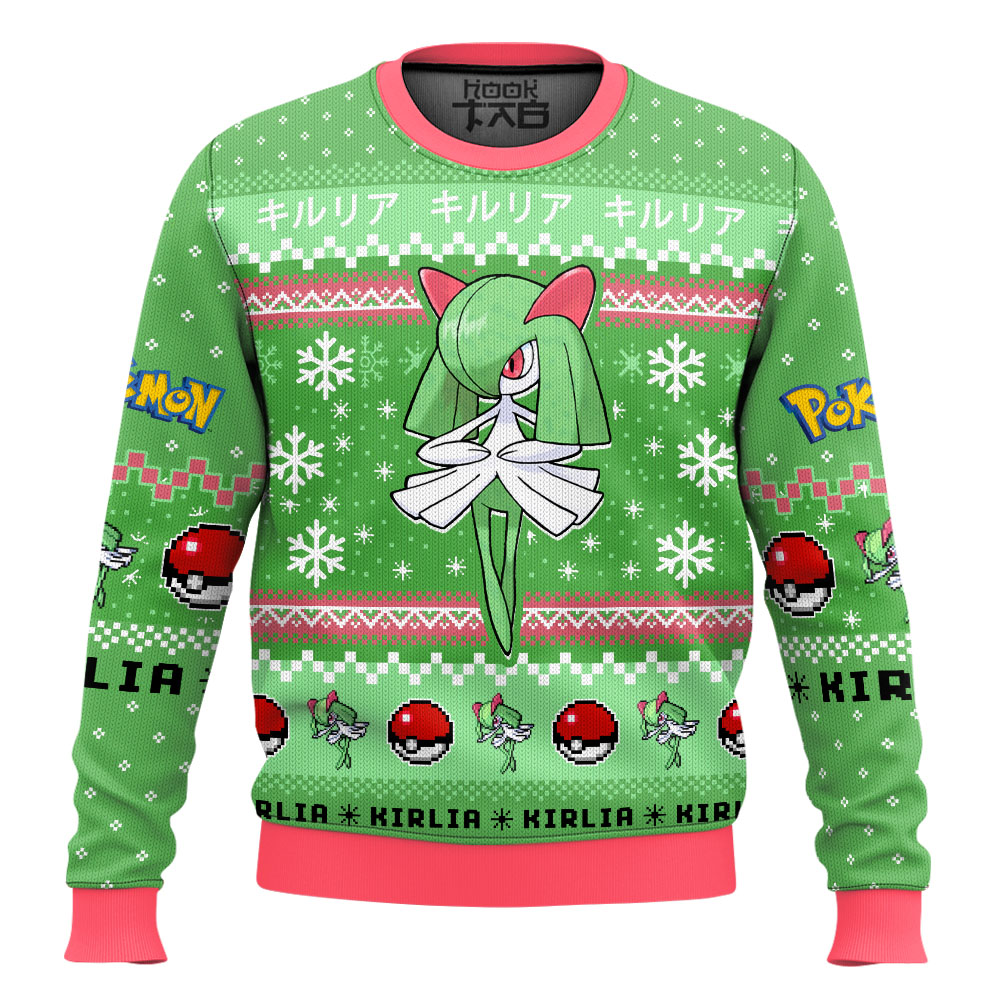 Hooktab Pokemon Gen 3 Kirlia Ugly Christmas Sweater Hooktab Pokemon Gen 3 Kirlia Ugly Christmas Sweater