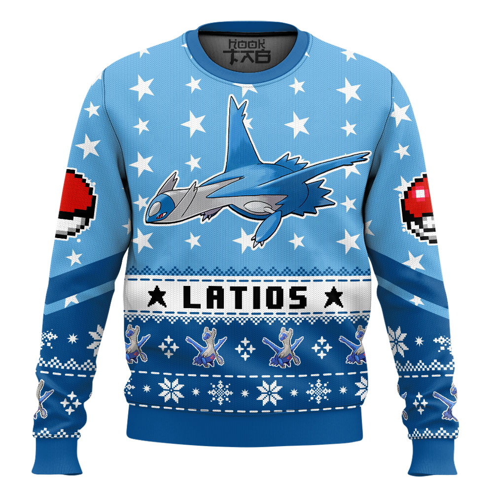 Hooktab Pokemon Gen 3 Latios Ugly Christmas Sweater Hooktab Pokemon Gen 3 Latios Ugly Christmas Sweater