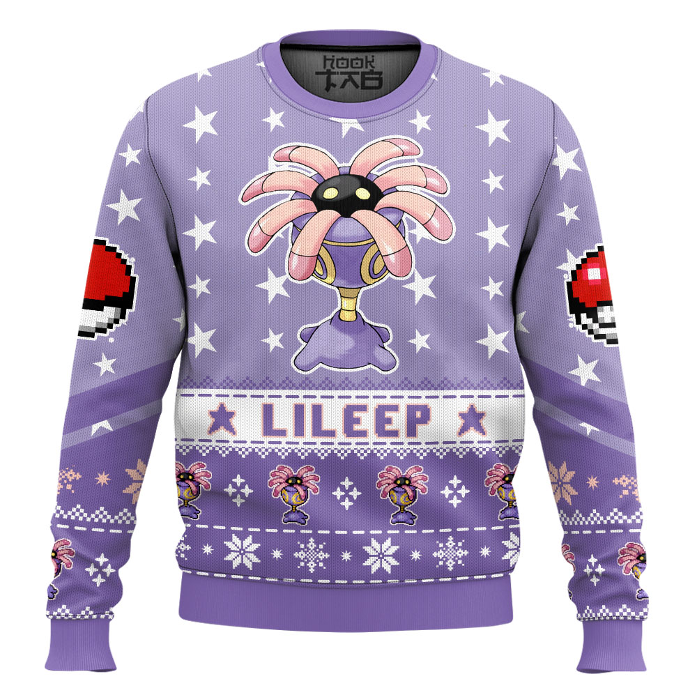 Hooktab Pokemon Gen 3 Lileep Ugly Christmas Sweater Hooktab Pokemon Gen 3 Lileep Ugly Christmas Sweater